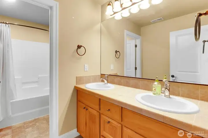 Upstairs Second full bath with double sink