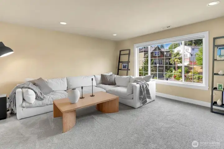Upstairs double door family room. this is also the statistical 5th bedroom which can be used as bedroom, family room or large "stay at home" office.