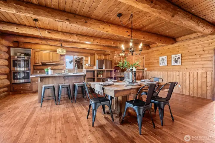 The space easily flows to the dining area and kitchen