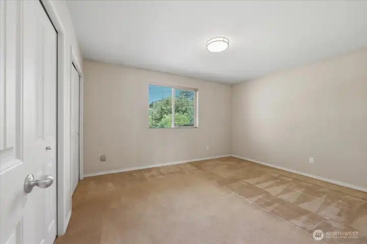 Bedroom Two with Entire Wall of Closet Space