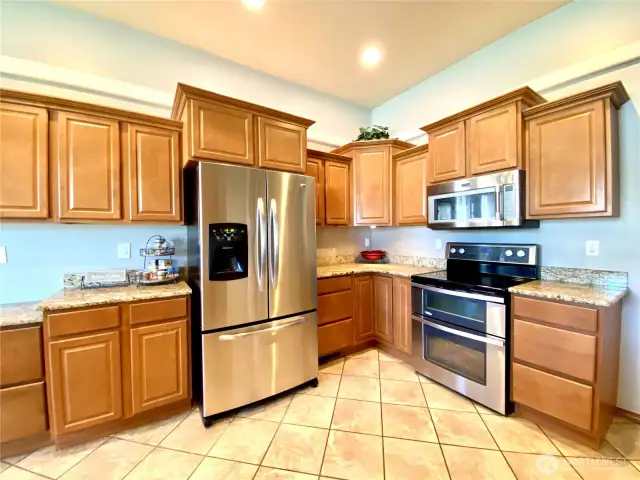 Nice cabinets and tile floors