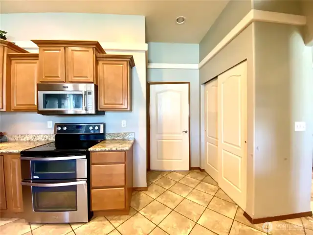 entry to the utility room and garage. pantry