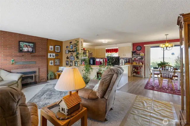 Family Room with Wood Fireplace
