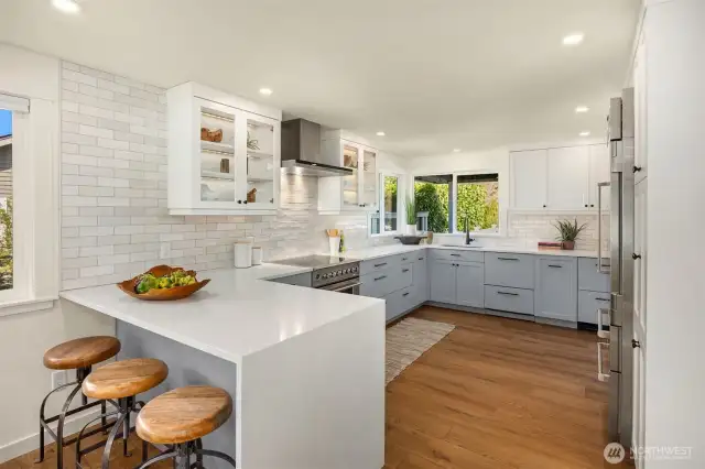Gorgeous remodeled kitchen with top of the line appliances