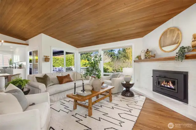 Living room spills out from dining and sundeck