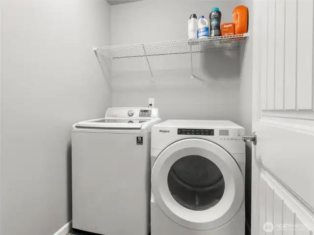 laundry upstairs for convenience