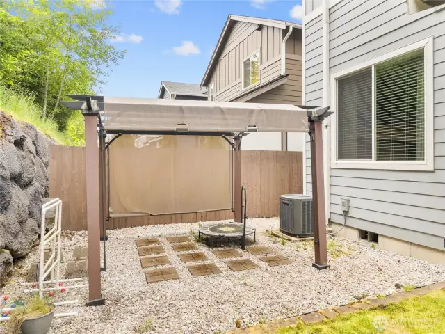 fully fenced backyard
