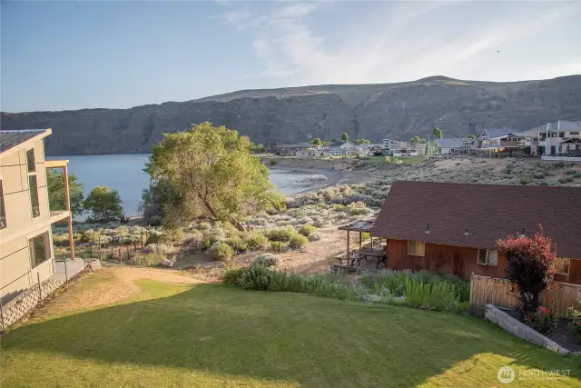 Large rear yard with easement and just a short walk to the beach