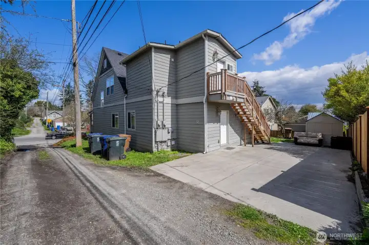 Alley side of the duplex