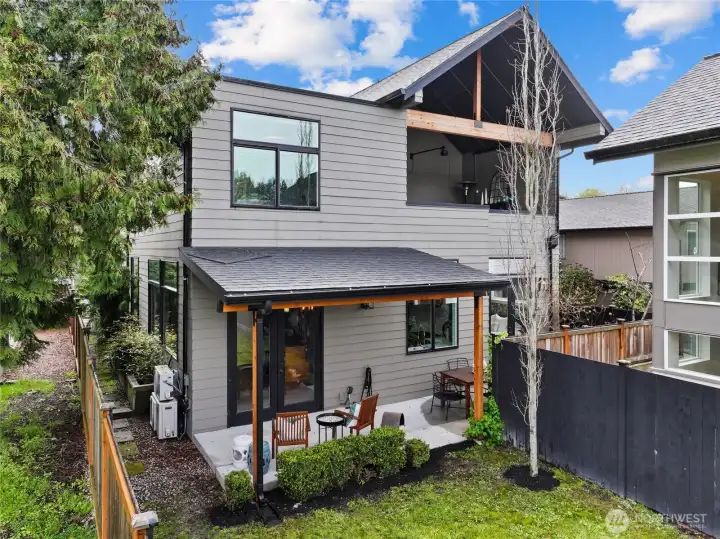 Covered patio showing upper covered deck