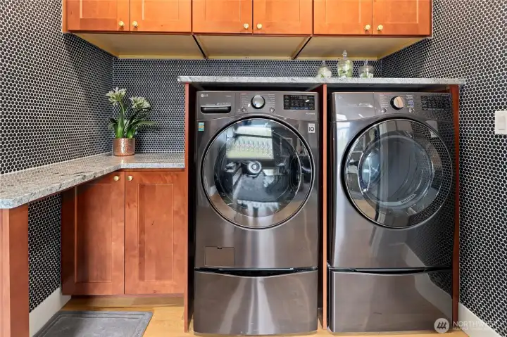 Custom built in laundry cabinetry