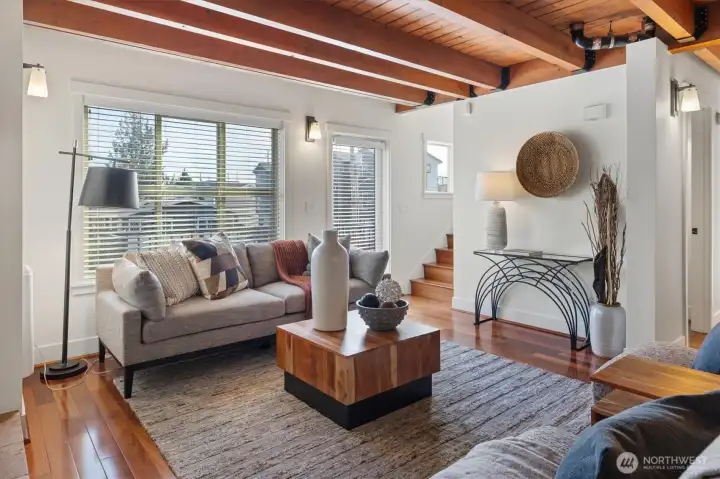 Extra large window with southern exposure lets in loads of light