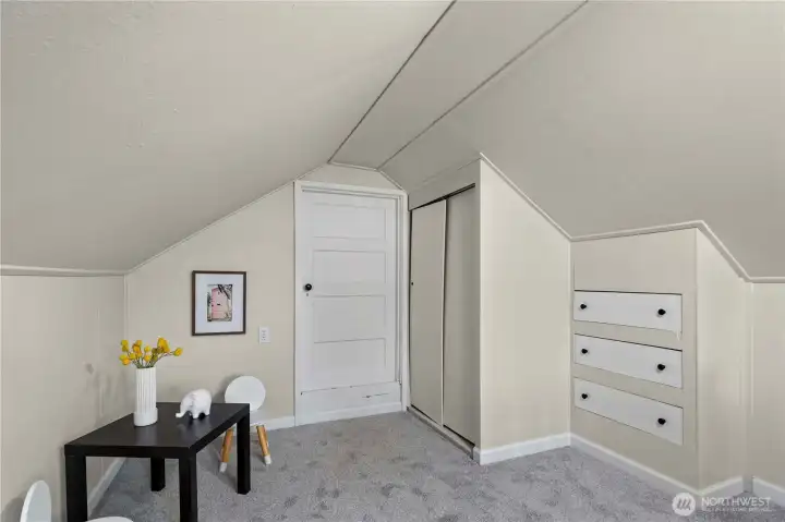 Built-in dresser & 2 closets!