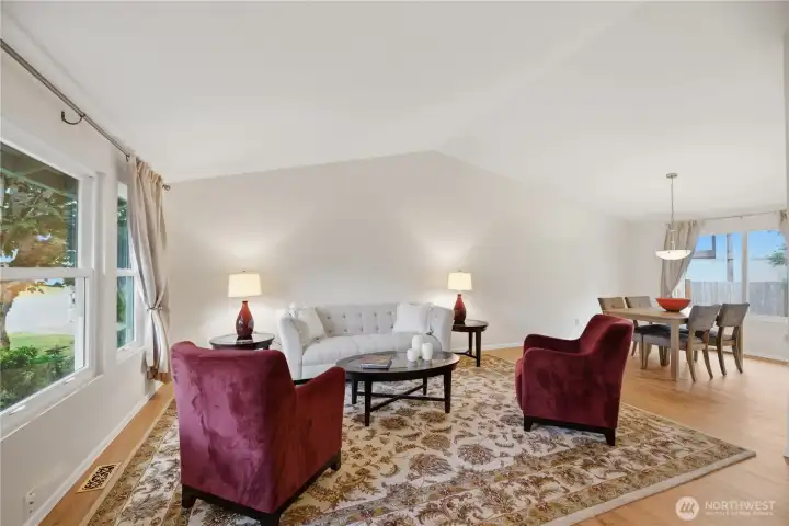 Living and dining room as seen from entry