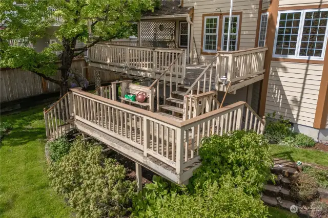 Double decks and mature landscaping!