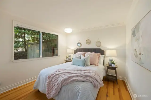 Bedroom #2. All the secondary bedrooms have Maple Floors.