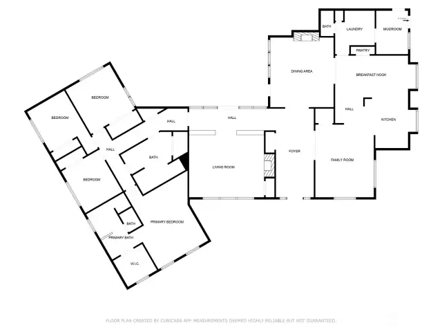 Bedroom wing, Living Areas open to enclosed Courtyard Patio. 3-Car Garage at back of house accessed through Laundry/Mud Room with abundant storage!