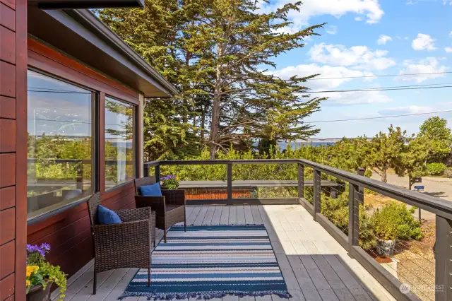 Front deck with a view of the water