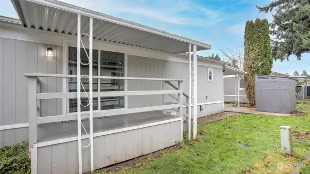 Relax this spring/summer on your private back deck with awning.