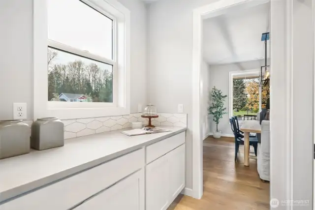 Butler's pantry from dining room to kitchen