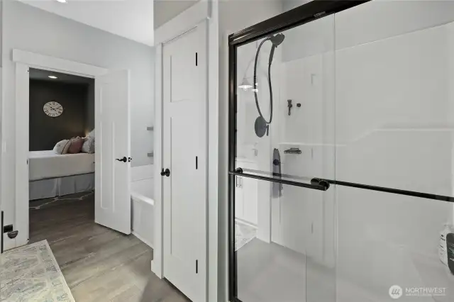 Primary Bath with double sinks, walk in shower and  tub