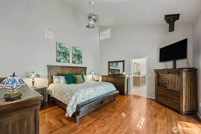 Main Home - Primary suite with full bathroom and walk-in closet.