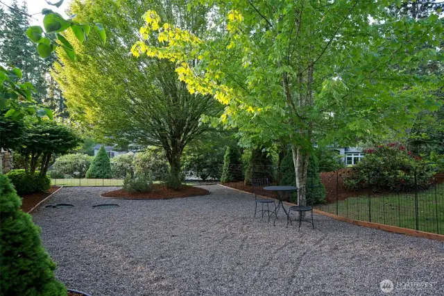 Low maintenance side yard. Property goes beyond the fence.