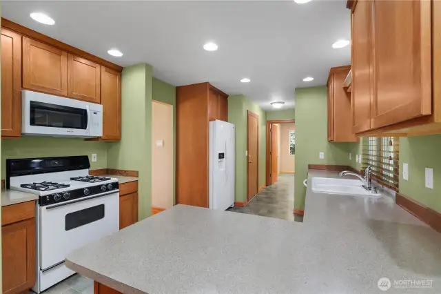 Bright kitchen.