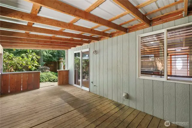 Covered back deck.