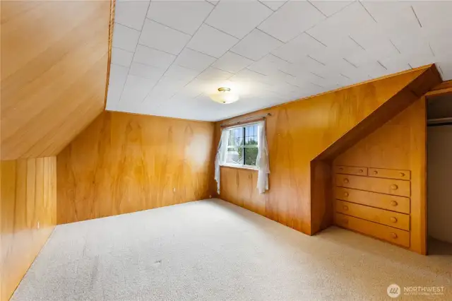 Bedrooms come with built in dressers.