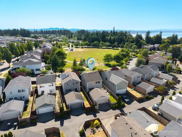 Aerial View with Neighborhood Park