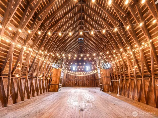 Inside the historic Gambrel Barn