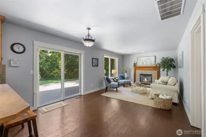 Great room has space for a dining table and seating at the counter as well!