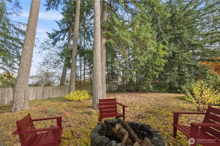 Backyard  *Firepit digitally staged.