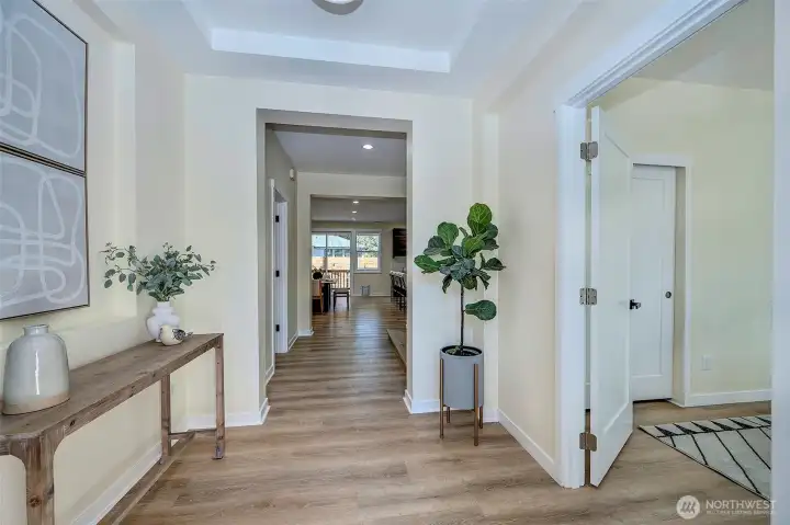 Step in the front door to a spacious entry. Room on your right can be used as an office or bedroom. Junior suite with 3/4 attached bath.