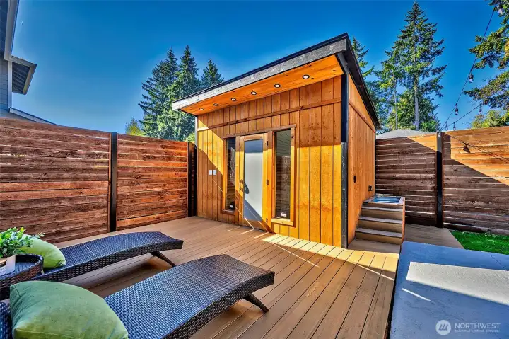 12+ person sauna & cold plunge