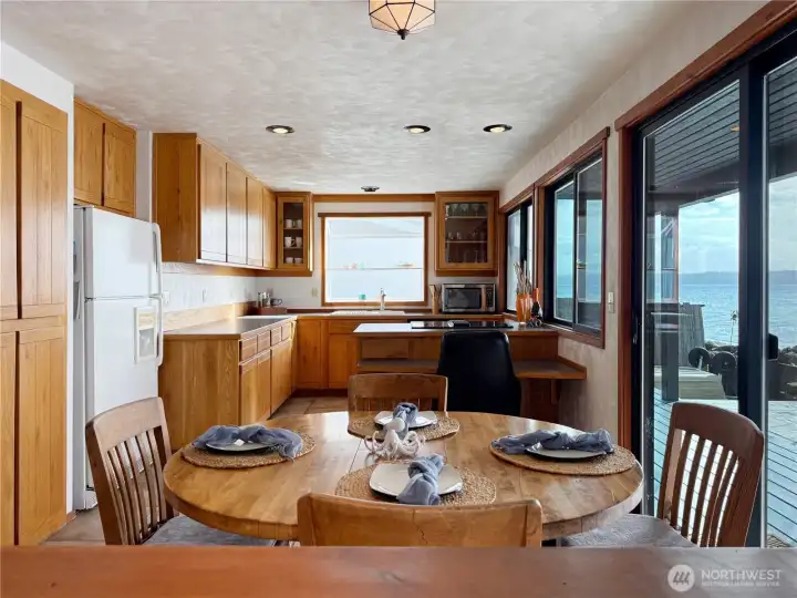 Dining room and Kitchen off deck with views