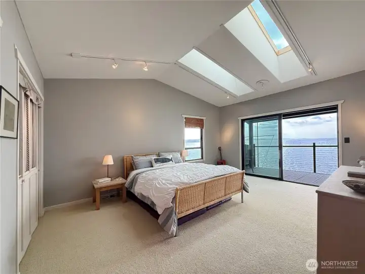Master bedroom with private deck