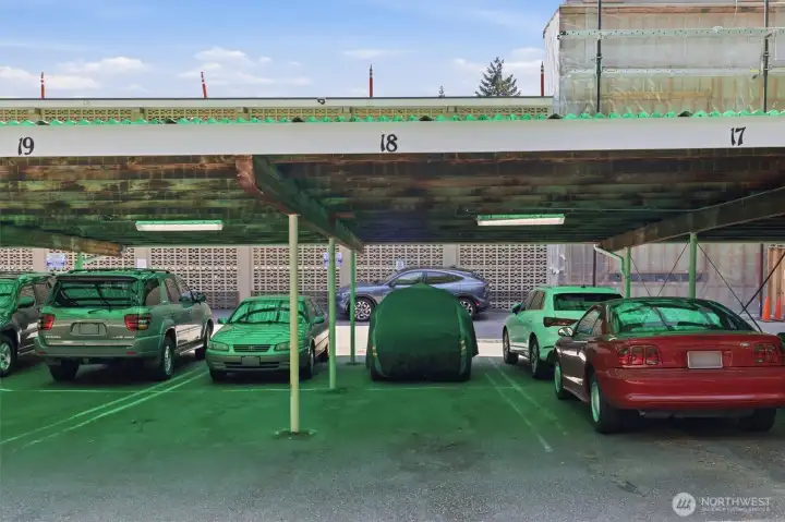 Covered, reserved owner parking.