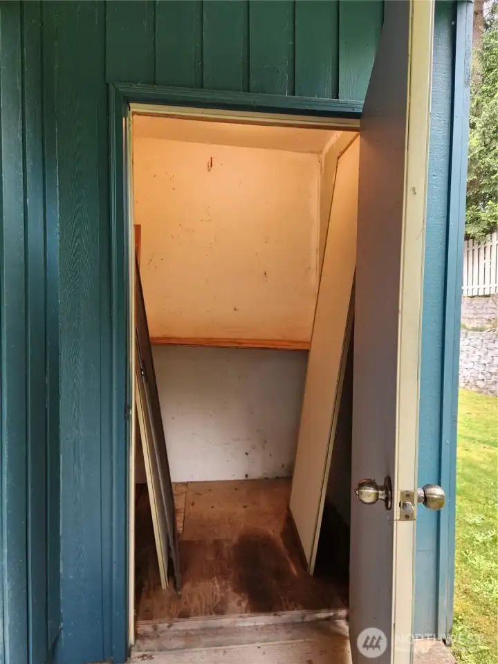 Storage off ground level patio