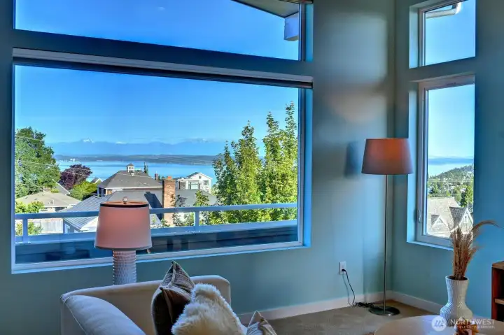 Step onto the balcony and take in the mountains, sound and city. Step onto the balcony and take in the mountains, sound and city.