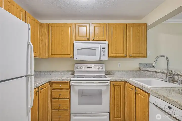 Kitchen with plenty of cabinets.