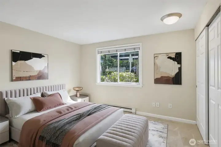 Bedroom virtually staged.