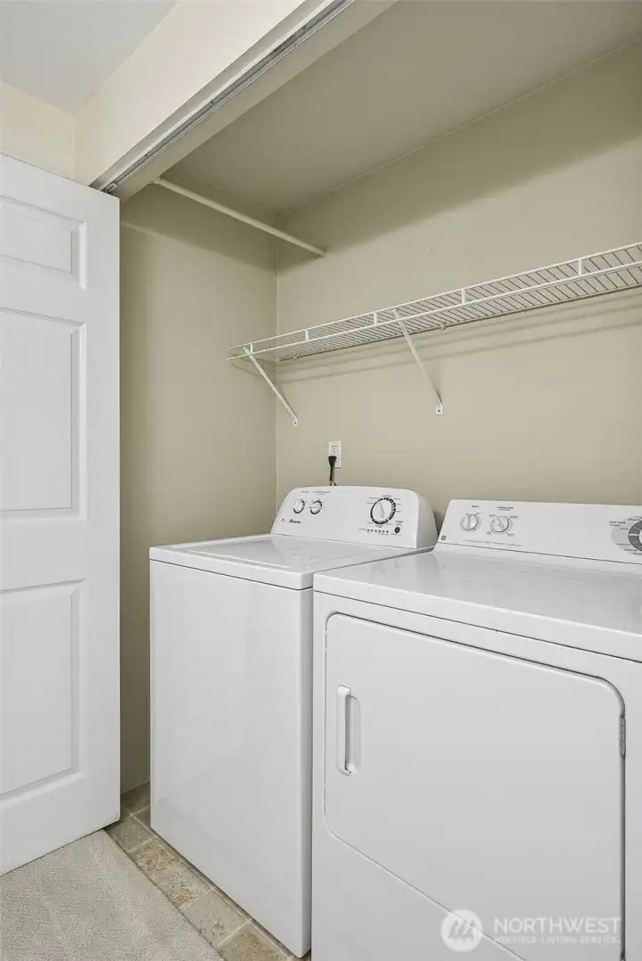 Washer and dryer in the unit.