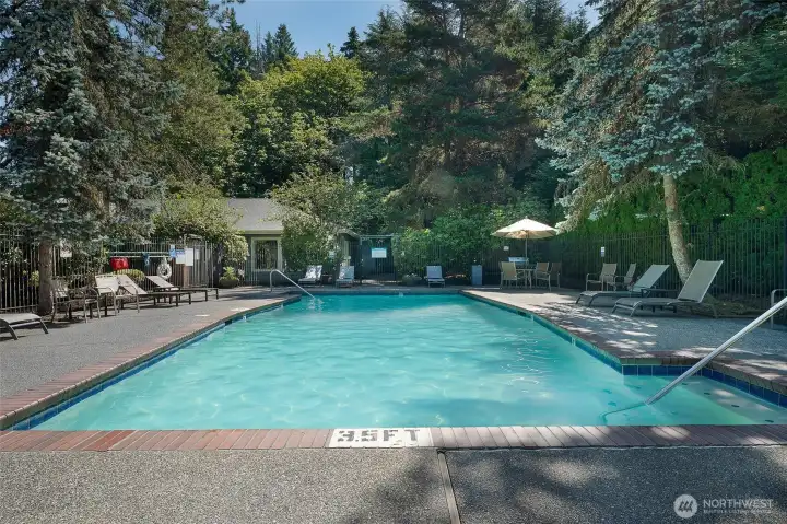 Pool is short distance away from condo.