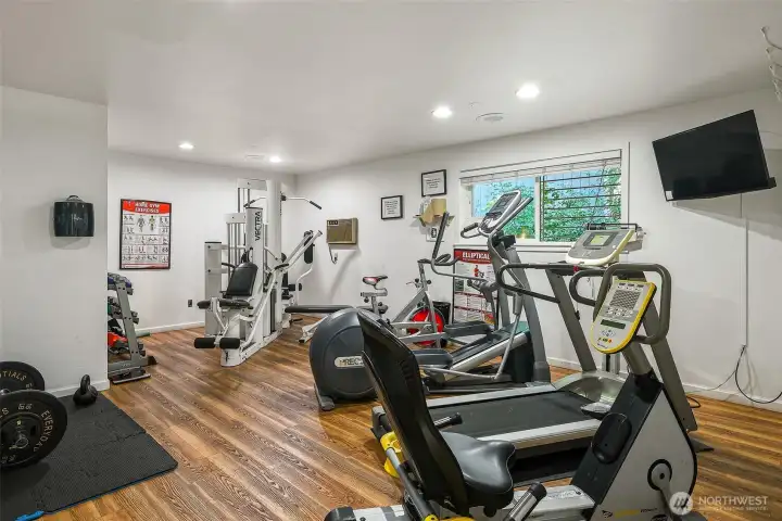 Exercise room is located in the clubhouse.