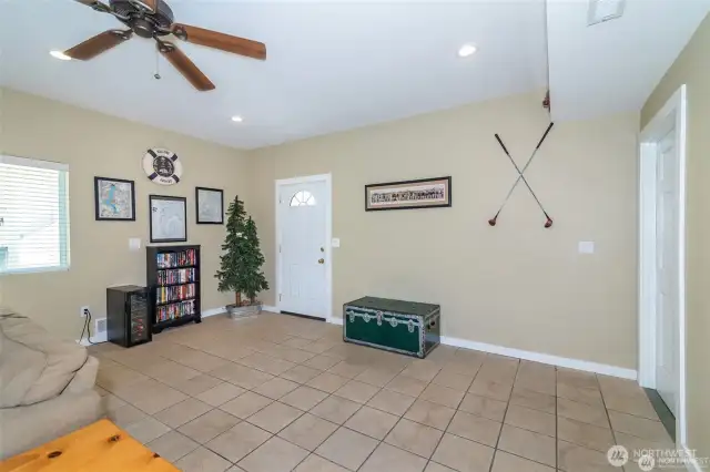Big area by the front door, you could expand with more sitting areas.