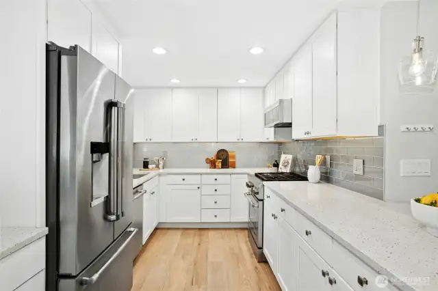 Undercabinet lighting and to the right IS A PANTRY.