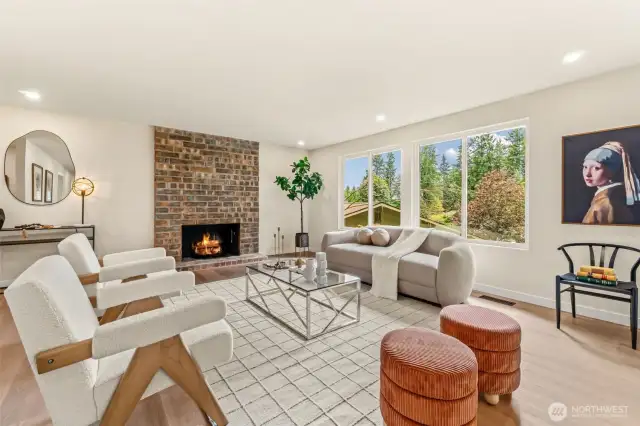 Wood burning fireplace