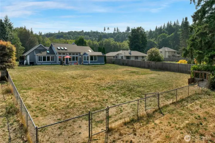 Over half an acre - Fully fenced.
